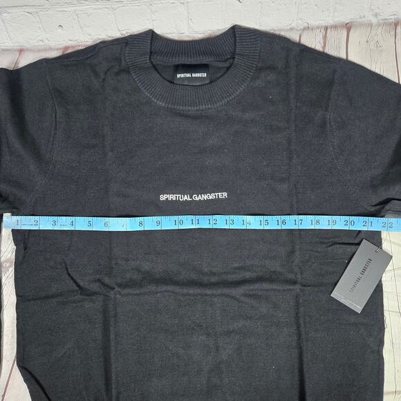 Spiritual Gangster Unisex Yin Yang Parker Sweater Cashmere Blend Vtg Black L NWT - Picture 10 of 13